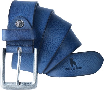 HIDE & SKIN Men Casual Blue Genuine Leather Belt