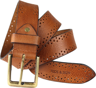 HIDE & SKIN Men Casual Brown Genuine Leather Belt