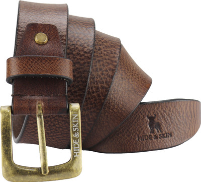 HIDE & SKIN Men Casual Brown Genuine Leather Belt