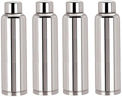 Sundry Stainless Steel 4 Pcs Fridge Water Bottle/Refrigerator Bottle of 1000ml Each 1000 ml Bottle(Pack of 4, Silver, Steel)