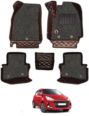 elegant Leatherite 7D Mat For  Hyundai Grand i10(Black, Red)