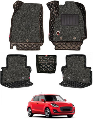 elegant Leatherite 7D Mat For  Maruti Suzuki Swift(Black, White)