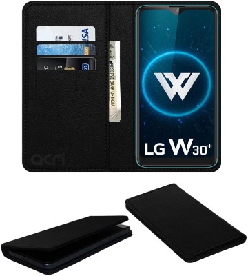 ACM Flip Cover for Lg W30+(Black, Cases with Holder, Pack of: 1)