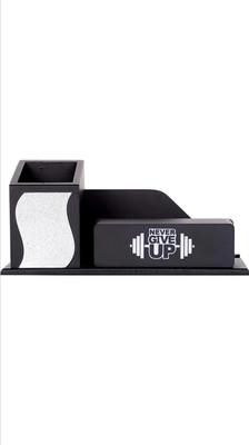 SMART WORLD 1 Compartments Wooden Pen Stand(Black)