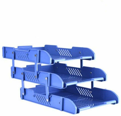 Angel Enterprise 3 Compartments Plastic desk organizer(Blue)