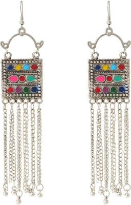 LUXOR Latest Stylish Tribal Design Traditional Crystal Alloy Drops & Danglers