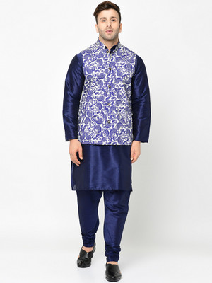 kaifoo Men Kurta Churidar Ethnic Jacket Set