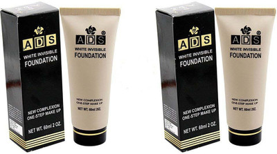 ads White Invisible Foundation ( Combo Pack of 2) Foundation(Beige, 60 ml)