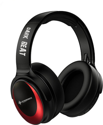 MevoFit Dark Beat Headphones with Mic & Ultra-Deep-Bass Bluetooth Headset(Red, On the Ear)