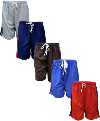 Just Live Fashion Short For Boys & Girls Sports Solid Polyester(Multicolor, Pack of 5)