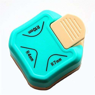 True-Ally 3 in 1 Corner Cutter Punch Size R4mm, R7mm and R10mm Plastic Grip Corner Paper Cutter(Set Of 1, Blue)