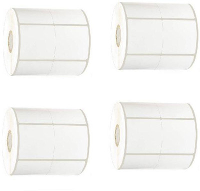 youtech 50MMX50MM (2inchX2inch) Barcode Label 2''up Thermal Paper Label (White) 1ROLL 2000 LABELS set of 4 Roll Labels In Roll, Permanent Self Adhesive Paper Label(White)