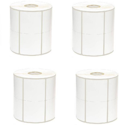 youtech 50MMX50MM (2inchX2inch) Barcode Label 2''up Self-adhesive Paper Label (White) 1ROLL 2000 LABELS set of 4 Roll Labels In Roll, Permanent Self Adhesive Paper Label(White)
