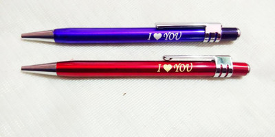 SMART WORLD Special Loving Message (I Love U)Engraved Ball pens set(Pack Of 2)Red & Blue colour Pen Gift Set(Pack of 2, Ink Color - Blue)