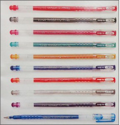 montex Hy-Speed Gel Pen(Pack of 10, Ink Color - Multicolor)