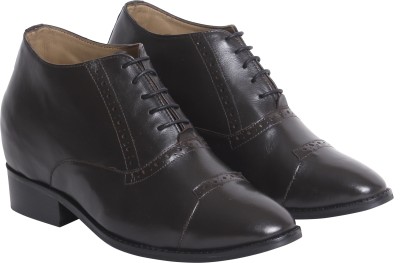 CELBY Brown Formal Oxford Height Increasing Leather Shoes for Men Oxford For Men(Brown)