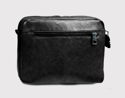 CarryTrip Black Sling Bag PU Leather Bag - Cross-Body Sling Bag Messenger Bag Leather Shoulder Bags Travel Bag Crossbody Bags for Men Women (Black)