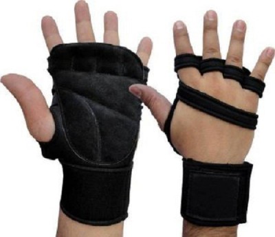 zaysoo Weight Lifting Gym Gloves With Wrist Support Gym & Fitness Gloves Gym & Fitness Gloves(Black)