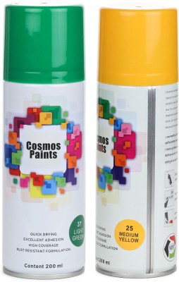Cosmos Paints Light Green & Medium Yellow Spray Paint 200 ml(Pack of 2)