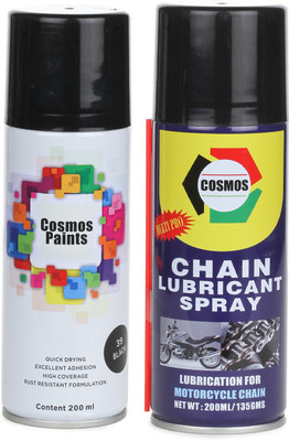 Cosmos Paints Black Spray Paint 200 ml(Pack of 2)
