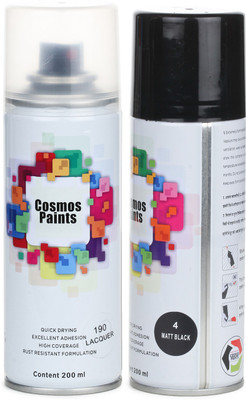 Cosmos Paints Black Spray Paint 200 ml(Pack of 2)