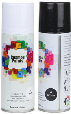 Cosmos Paints Black Spray Paint 200 ml(Pack of 2)