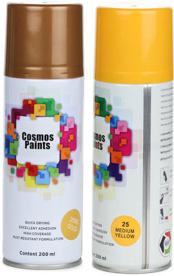 Cosmos Paints Yellow Spray Paint 200 ml(Pack of 2)