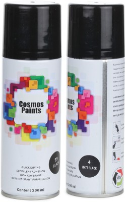 Cosmos Paints Gloss Black & Matt Black Spray Paint 200 ml(Pack of 2)
