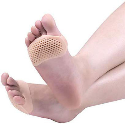 Toxham Anti-Skid Forefoot Soft Pads for Pain Relief heel front socks Heel Support(Beige)