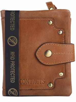 CONTACTS Men Beige Genuine Leather Wallet(12 Card Slots)