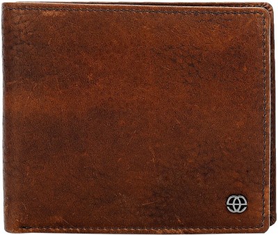 eske Men Casual Brown Genuine Leather Wallet(4 Card Slots)