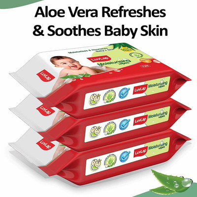 LuvLap Baby Moisturising Wipes with Aloe Vera,72N Pack of 4 Combo(288 Wipes)