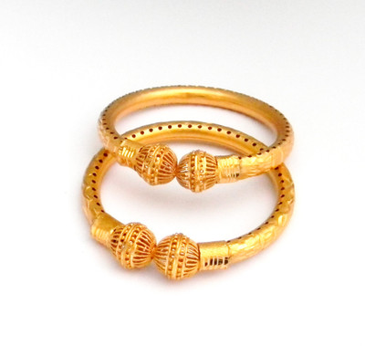 GMC Brass Gold-plated Bangle Set(Pack of 2)