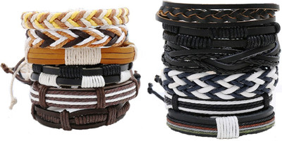 fashion for sure Leather Bracelet Set(Pack of 12)