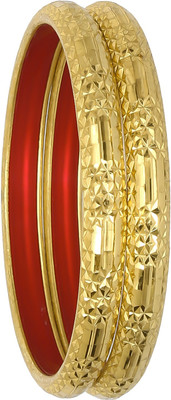 JOYERIA FASHIONS Plastic Gold-plated Bangle Set(Pack of 2)