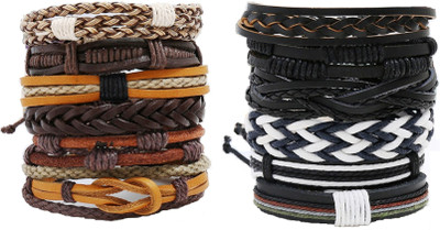 fashion for sure Leather Bracelet Set(Pack of 12)