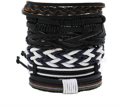 fashion for sure Leather Bracelet Set(Pack of 6)