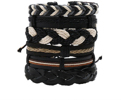 fashion for sure Leather Bracelet Set(Pack of 6)