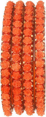 keshavmadhav Glass Zircon Bangle Set(Pack of 4)