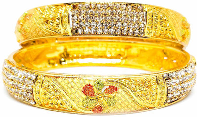 TMS Metal Gold-plated Bangle(Pack of 2)