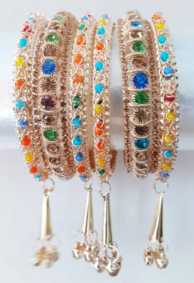 DSD Metal Zircon Gold-plated Bangle Set(Pack of 6)