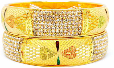 TMS Metal Gold-plated Bangle(Pack of 2)