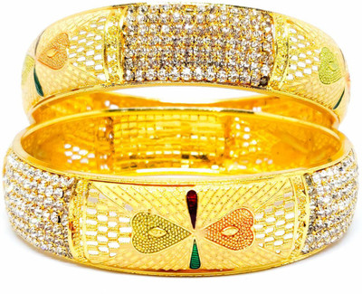 TMS Metal Gold-plated Bangle(Pack of 2)