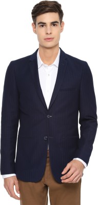 LOUIS PHILIPPE Solid Single Breasted Casual Men Blazer(Dark Blue)