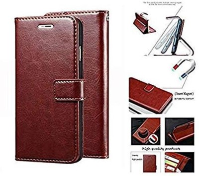 NKARTA Flip Cover for Vivo y55 Vintage Leather Mobile Wallet Flip Cover Case for Vivo y55(Brown, Cases with Holder, Pack of: 1)