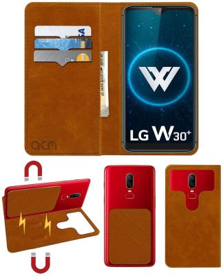 ACM Flip Cover for Lg W30 Plus(Gold, Cases with Holder, Pack of: 1)