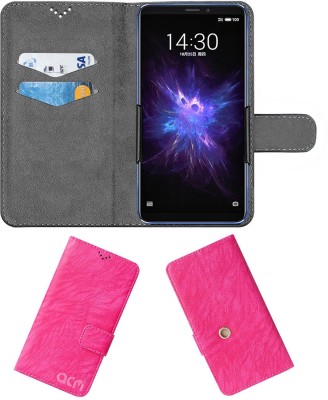 ACM Flip Cover for Meizu Note 8(Pink, Cases with Holder, Pack of: 1)