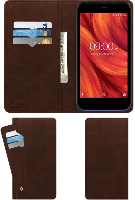 ACM Wallet Case Cover for Lava Z61s(Brown, Cases with Holder, Pack of: 1)