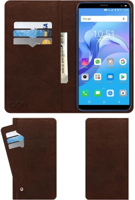 ACM Wallet Case Cover for Xifo Ismart Model Jumbo 4g(Brown, Cases with Holder, Pack of: 1)