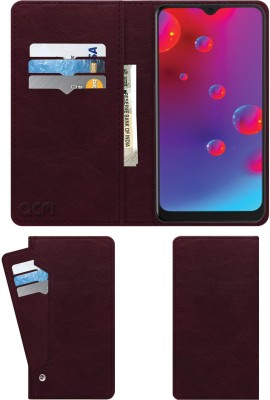 ACM Wallet Case Cover for Panasonic Eluga I8(Maroon, Cases with Holder, Pack of: 1)